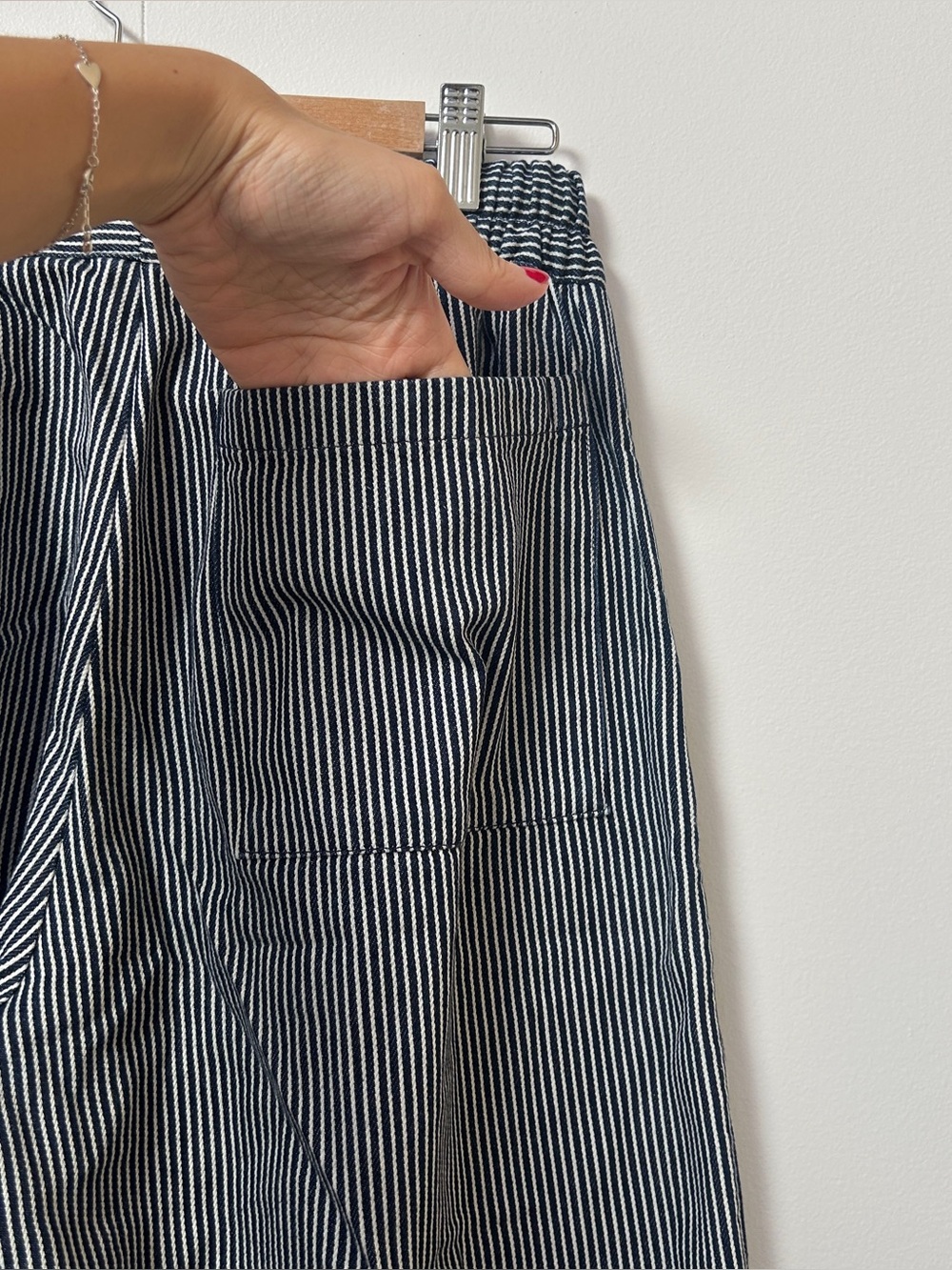 Kotn Baggy Railroad Striped Denim Pants - Picture 6 of 8